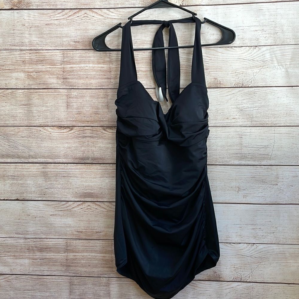 ‎SLIMSHAPER ONE PIECE SWIMSUIT IN BLACK